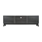 Hatfield Mid-Century Modern TV Stand in Black Wash for 65+ Inch TV's - 70 Inch Media Center with Adjustable Center Shelf and Dual Soft Close Doors