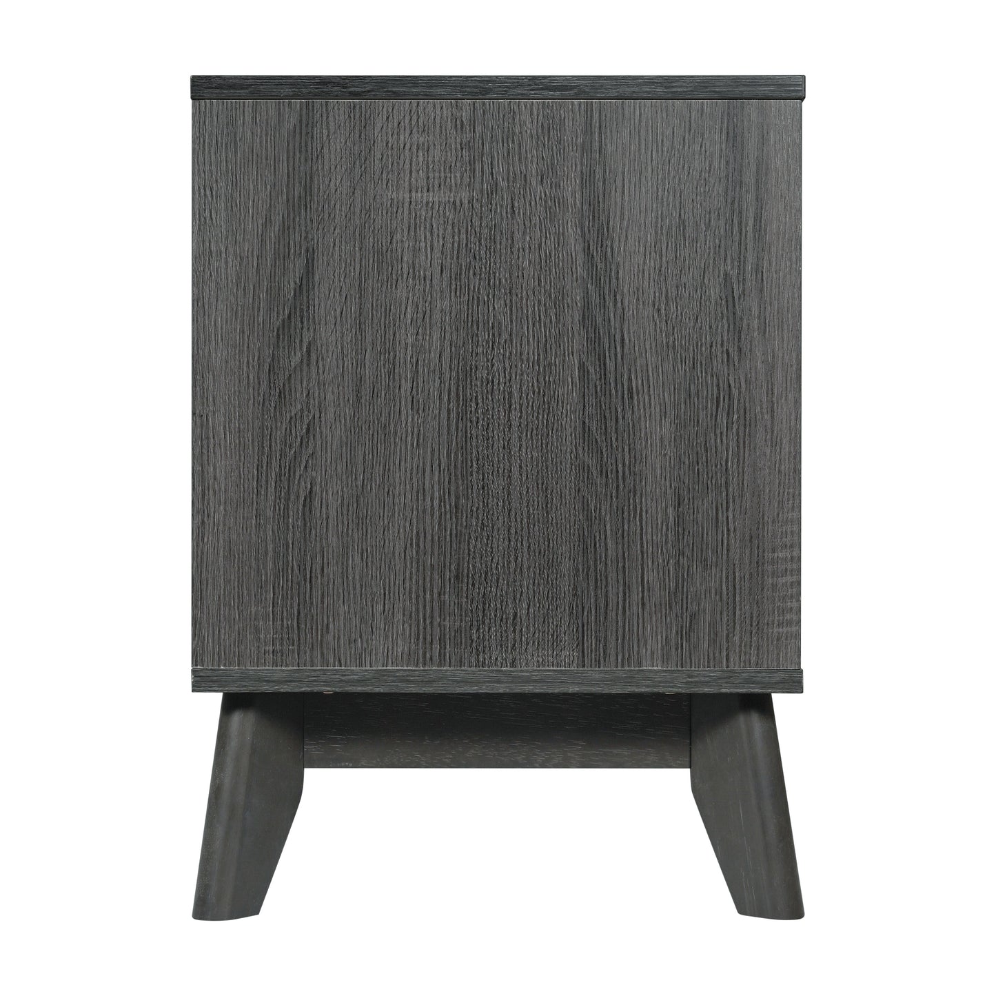 Hatfield Mid-Century Modern TV Stand in Black Wash for 65+ Inch TV's - 70 Inch Media Center with Adjustable Center Shelf and Dual Soft Close Doors