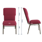 Advantage Burgundy Pattern Discount Church Chair - 21 in. Wide