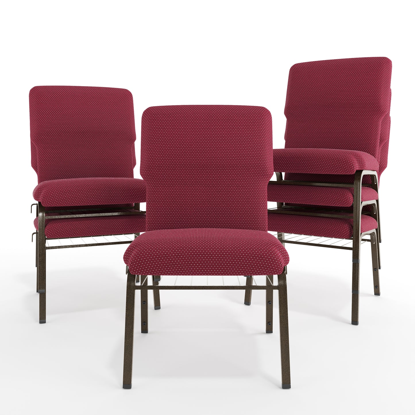 Advantage Burgundy Pattern Discount Church Chair - 21 in. Wide