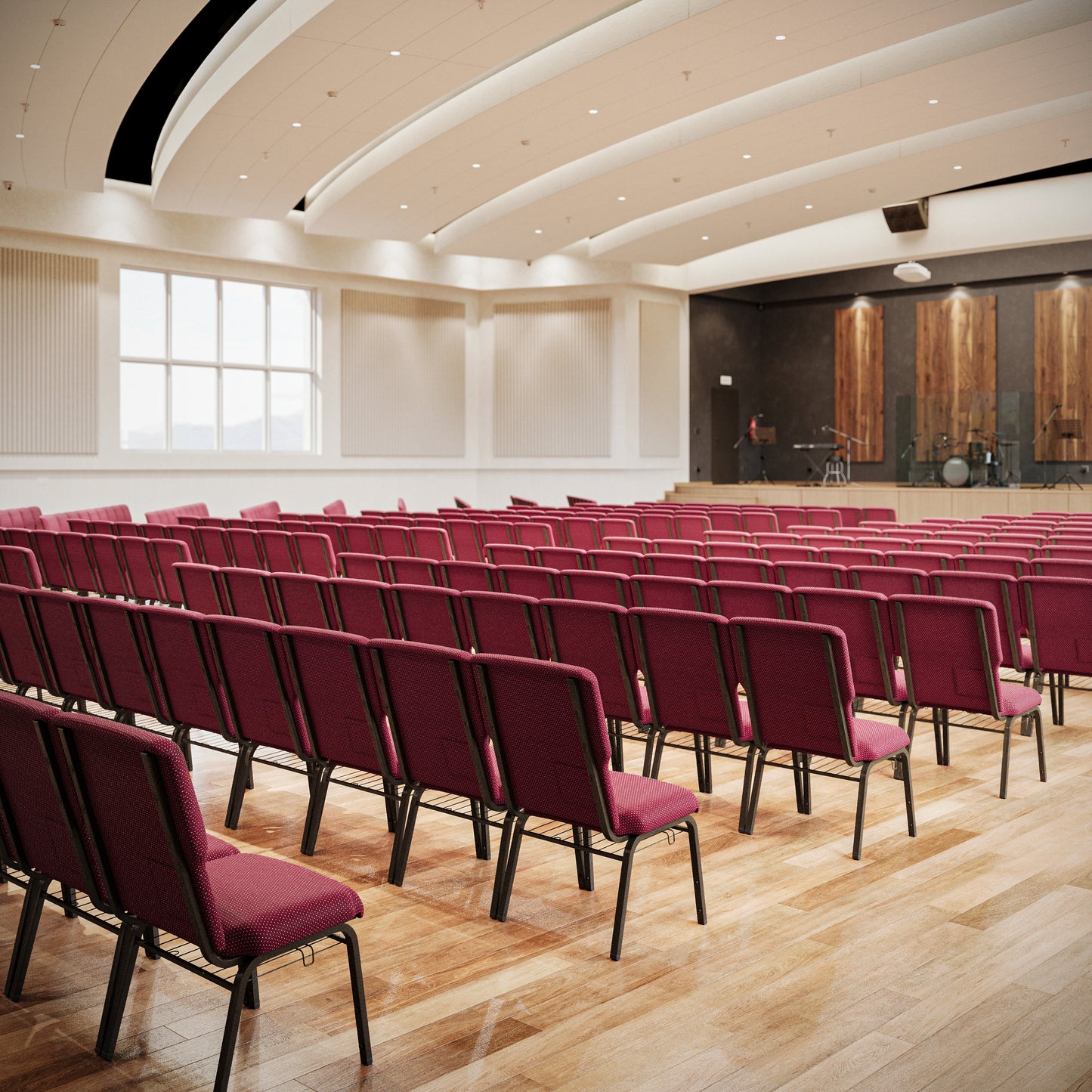 Advantage Burgundy Pattern Discount Church Chair - 21 in. Wide