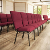 Advantage Burgundy Pattern Discount Church Chair - 21 in. Wide