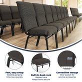 Advantage Black Marble Discount Church Chair - 21 in. Wide