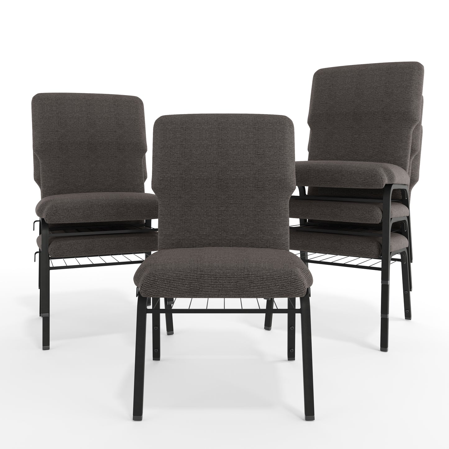 Advantage Black Marble Discount Church Chair - 21 in. Wide