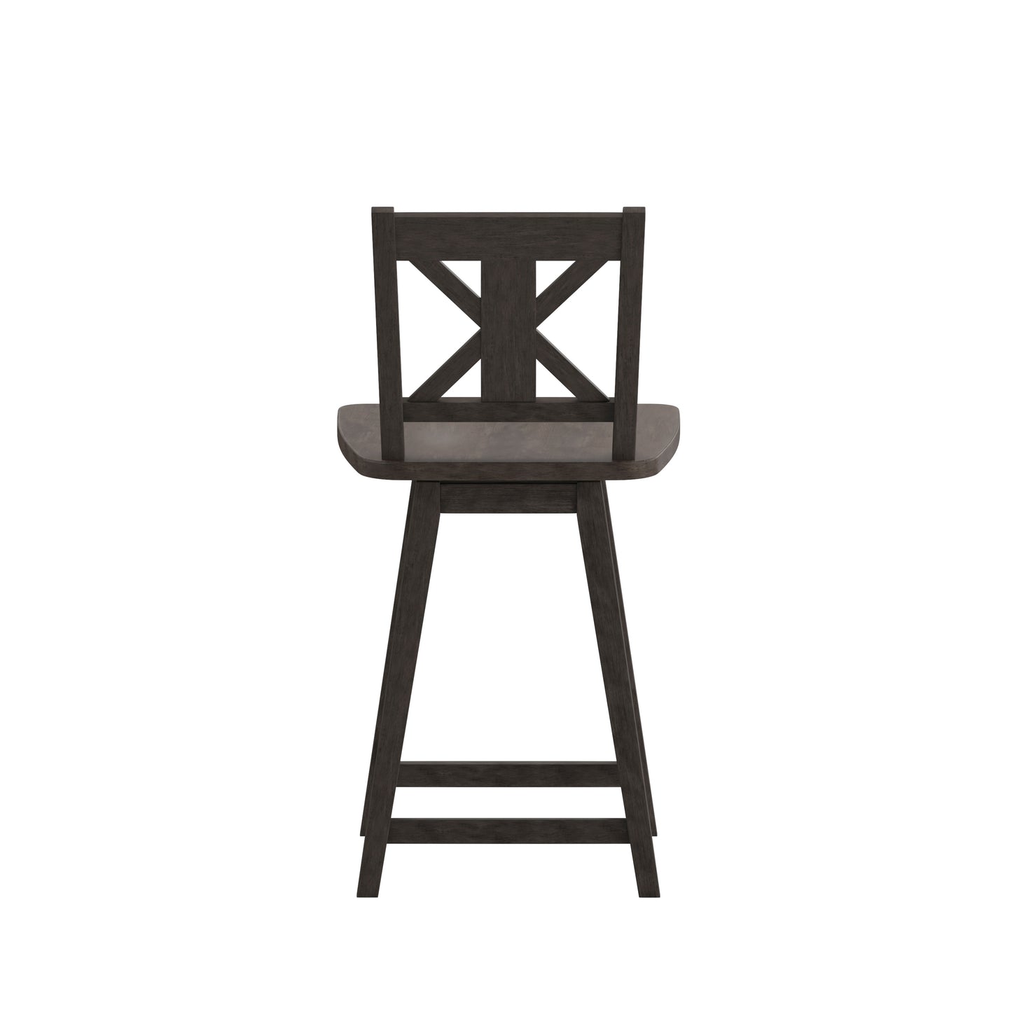 Gwendolyn Commercial Grade Solid Wood Modern Farmhouse Swivel Counter Height Barstool in Gray Wash Walnut