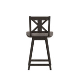 Gwendolyn Commercial Grade Solid Wood Modern Farmhouse Swivel Counter Height Barstool in Gray Wash Walnut