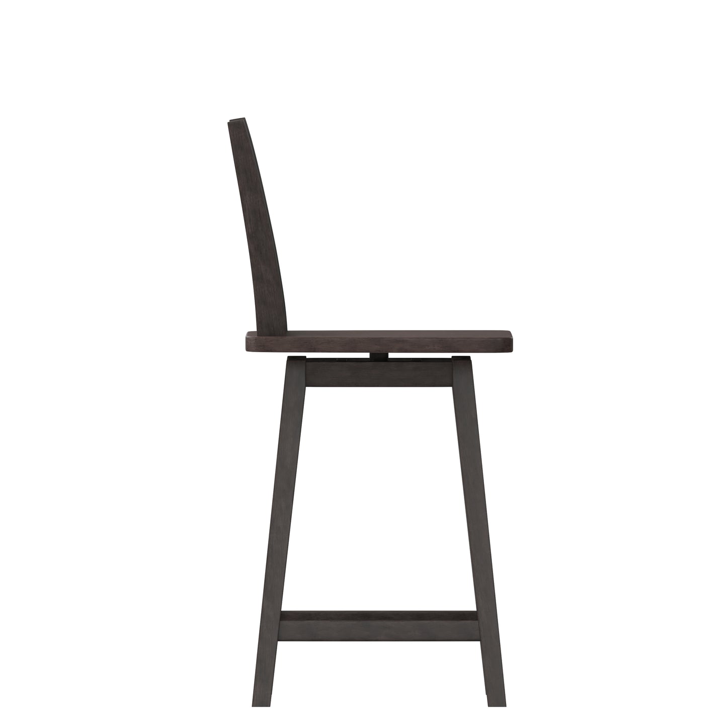 Gwendolyn Commercial Grade Solid Wood Modern Farmhouse Swivel Counter Height Barstool in Gray Wash Walnut