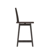 Gwendolyn Commercial Grade Solid Wood Modern Farmhouse Swivel Counter Height Barstool in Gray Wash Walnut