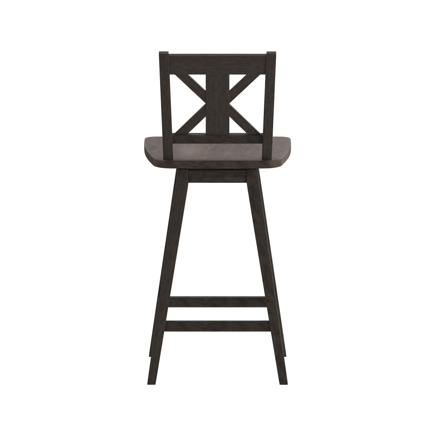 Gwendolyn Commercial Grade Solid Wood Modern Farmhouse Swivel Bar Height Barstool in Gray Wash Walnut