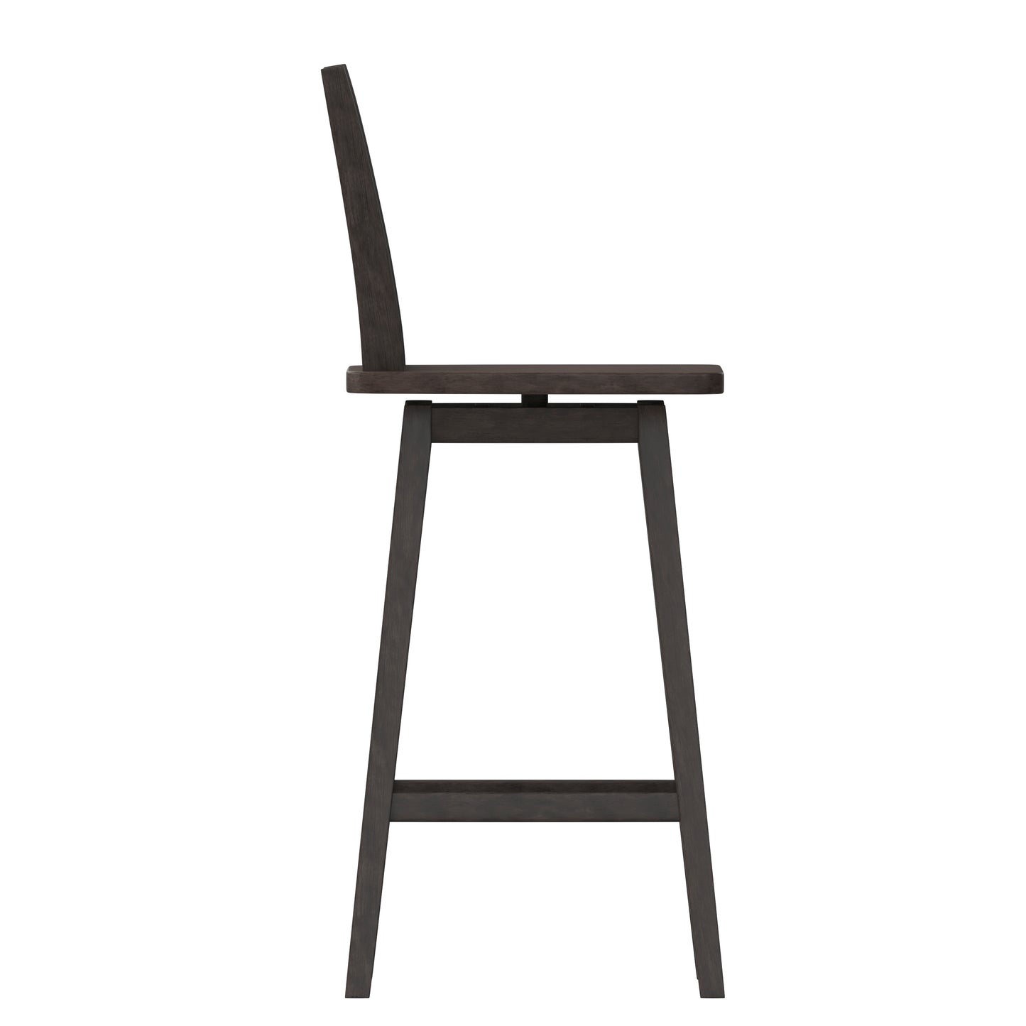 Gwendolyn Commercial Grade Solid Wood Modern Farmhouse Swivel Bar Height Barstool in Gray Wash Walnut