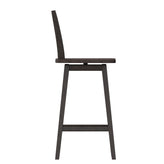 Gwendolyn Commercial Grade Solid Wood Modern Farmhouse Swivel Bar Height Barstool in Gray Wash Walnut