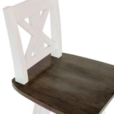 Gwendolyn Commercial Grade Solid Wood Modern Farmhouse Swivel Bar Height Barstool in Antique White Wash with Gray Wash Seat