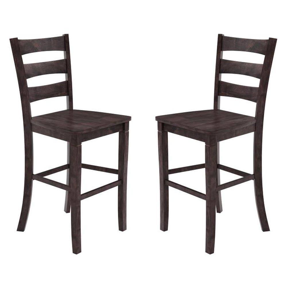 Liesel Set of 2 Commercial Grade Solid Wood Modern Farmhouse Bar Stools