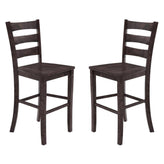 Liesel Set of 2 Commercial Grade Solid Wood Modern Farmhouse Bar Stools