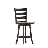 Liesel Commercial Grade Wooden Classic Ladderback Swivel Counter Height Barstool with Solid Wood Seat, Gray Wash Walnut
