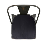 Carly Commercial Grade 30" High Copper Metal Indoor-Outdoor Barstool with Back with Black Poly Resin Wood Seat