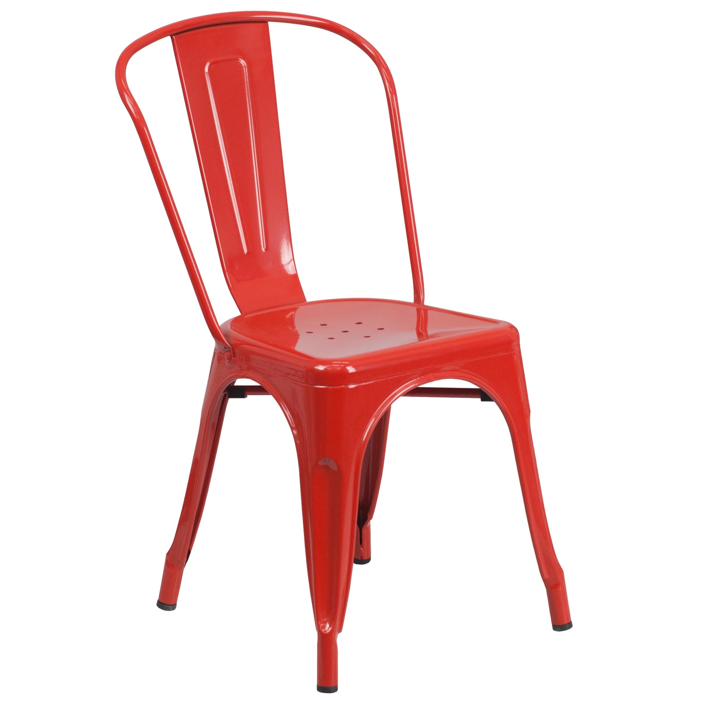 Darcy Commercial Grade 31.5" x 63" Rectangular Red Metal Indoor-Outdoor Table Set with 4 Stack Chairs