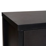 Wells Black 59 Inch Modern Kitchen and Dining Room Buffet Sideboard Storage Cabinet, Engineered Wood with 3 Tempered Glass Doors and 3 Drawers