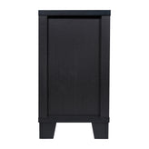 Wells Black 59 Inch Modern Kitchen and Dining Room Buffet Sideboard Storage Cabinet, Engineered Wood with 3 Tempered Glass Doors and 3 Drawers