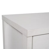 Wells White 59 Inch Modern Kitchen and Dining Room Buffet Sideboard Storage Cabinet, Engineered Wood with 3 Tempered Glass Doors and 3 Drawers