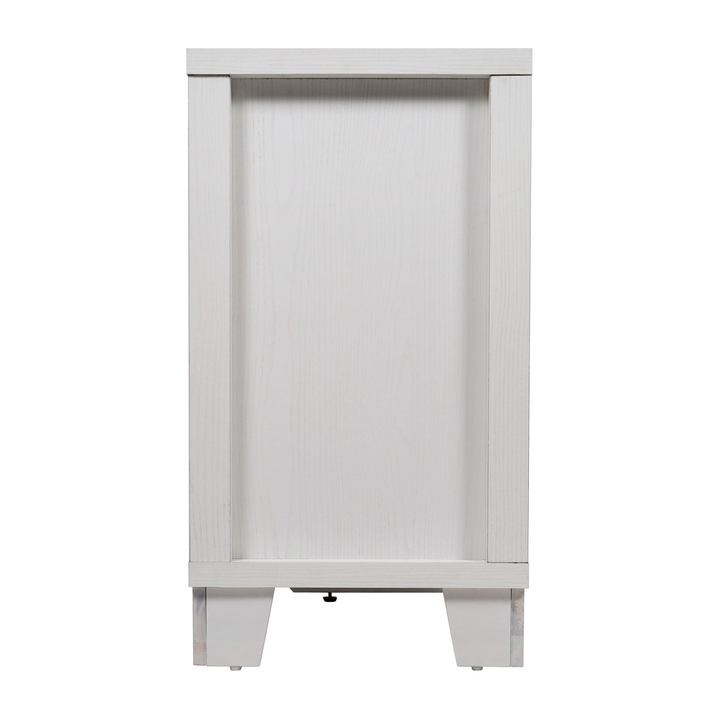 Wells White 59 Inch Modern Kitchen and Dining Room Buffet Sideboard Storage Cabinet, Engineered Wood with 3 Tempered Glass Doors and 3 Drawers