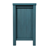 Dion Teal 59 Inch Modern Kitchen and Dining Room Buffet Sideboard Storage Cabinet, Engineered Wood with 2 Tempered Glass Doors, 2 Drawers, Open Shelf