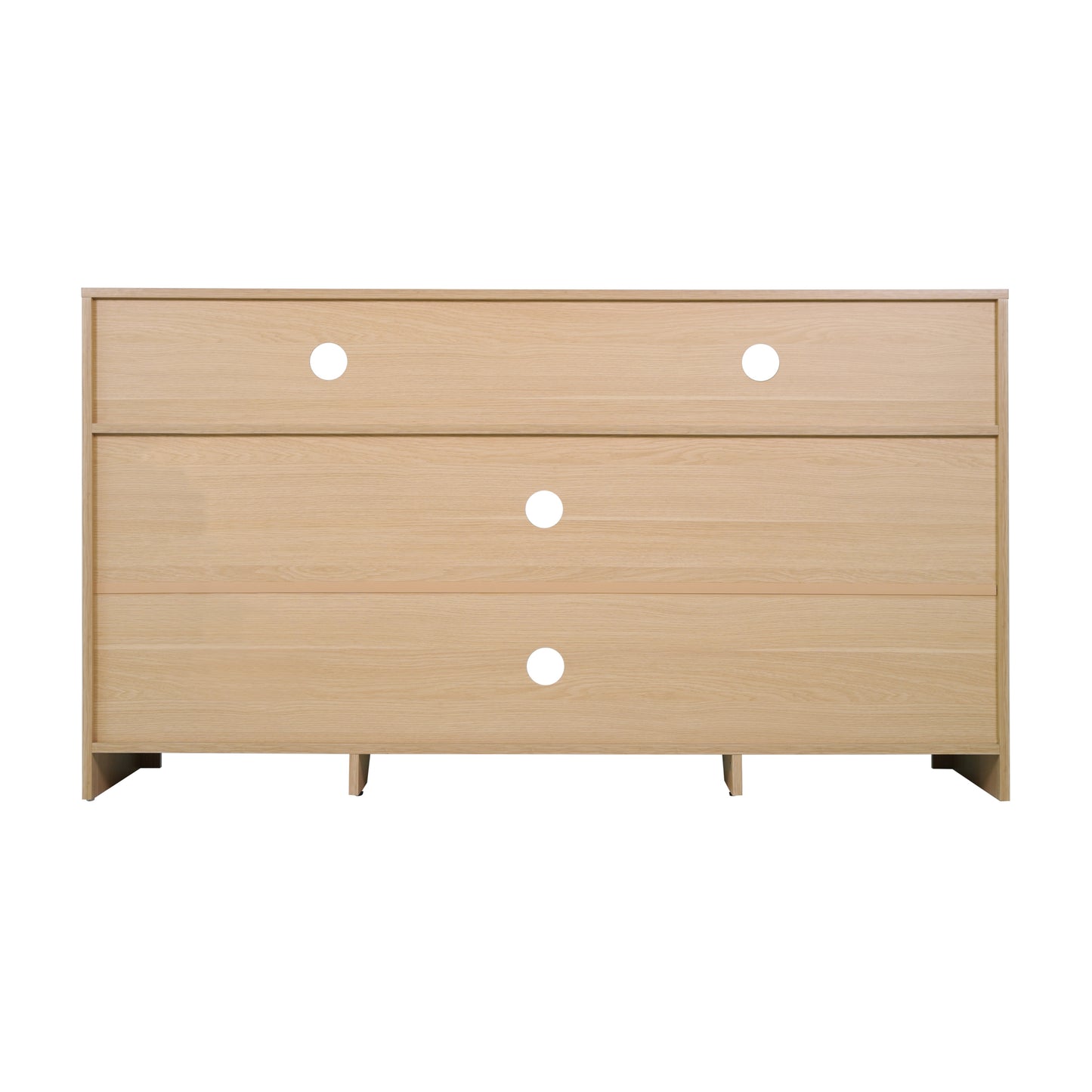 Malaki Mid-Century Modern 58 Inch Buffet Sideboard with 2 Soft Close Doors and Adjustable Center Shelf, TV Stand for up to 65" TV's, Natural/Rattan