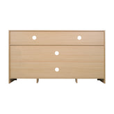 Malaki Mid-Century Modern 58 Inch Buffet Sideboard with 2 Soft Close Doors and Adjustable Center Shelf, TV Stand for up to 65" TV's, Natural/Rattan