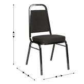 HERCULES Series Trapezoidal Back Stacking Banquet Chair with Black Fabric and 2.5'' Thick Seat - Black Frame