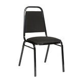 HERCULES Series Trapezoidal Back Stacking Banquet Chair in Black Fabric - Black Frame