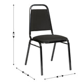 HERCULES Series Trapezoidal Back Stacking Banquet Chair in Black Fabric - Black Frame