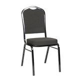 HERCULES Series Crown Back Stacking Banquet Chair in Black Dot Patterned Fabric - Black Frame