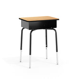 Billie Student Desk with Open Front Metal Book Box - Natural