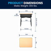 Billie Student Desk with Open Front Metal Book Box - Natural
