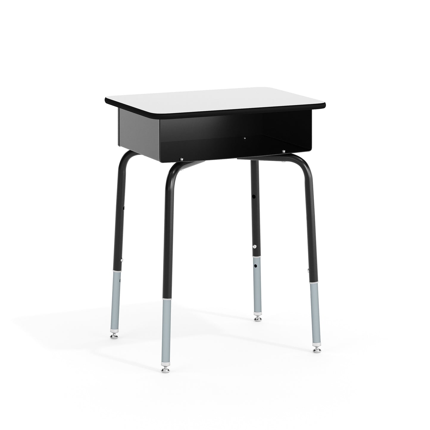 Billie Student Desk with Open Front Metal Book Box - Gray