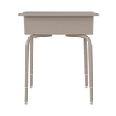 Billie Student Desk with Open Front Metal Book Box - Gray Granite/Silver