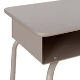 Billie Student Desk with Open Front Metal Book Box - Gray Granite/Silver