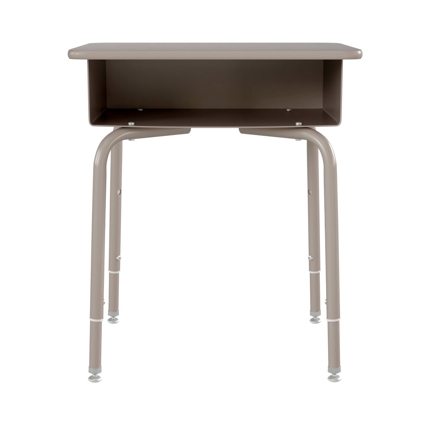 Billie Student Desk with Open Front Metal Book Box - Gray Granite/Silver