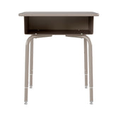 Billie Student Desk with Open Front Metal Book Box - Gray Granite/Silver