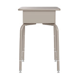 Billie Student Desk with Open Front Metal Book Box - Gray Granite/Silver