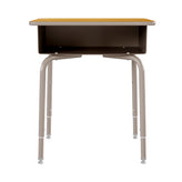 Billie Student Desk with Open Front Metal Book Box - Maple/Silver