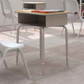 Billie Student Desk with Open Front Metal Book Box - Maple/Silver