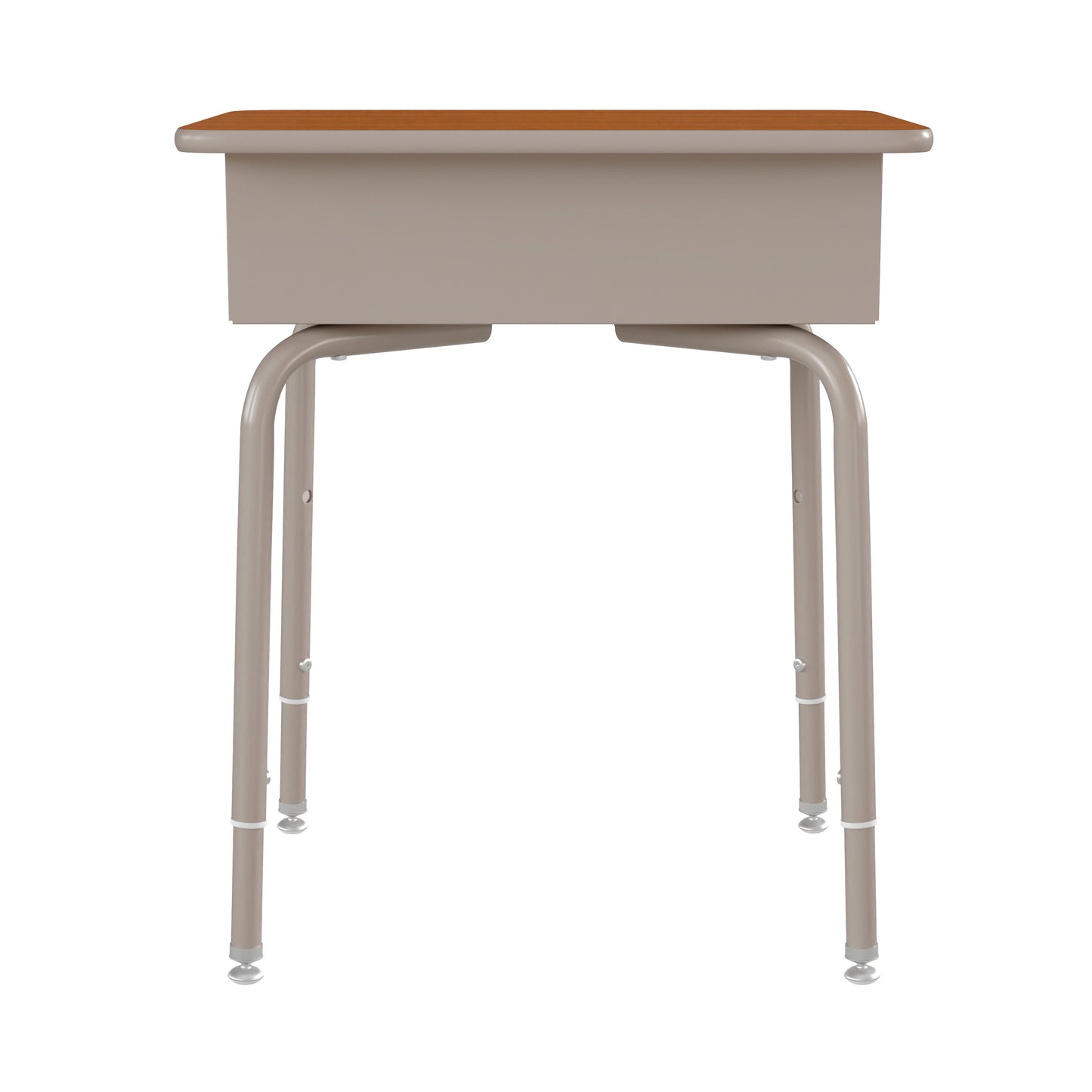 Billie Student Desk with Open Front Metal Book Box - Walnut/Silver