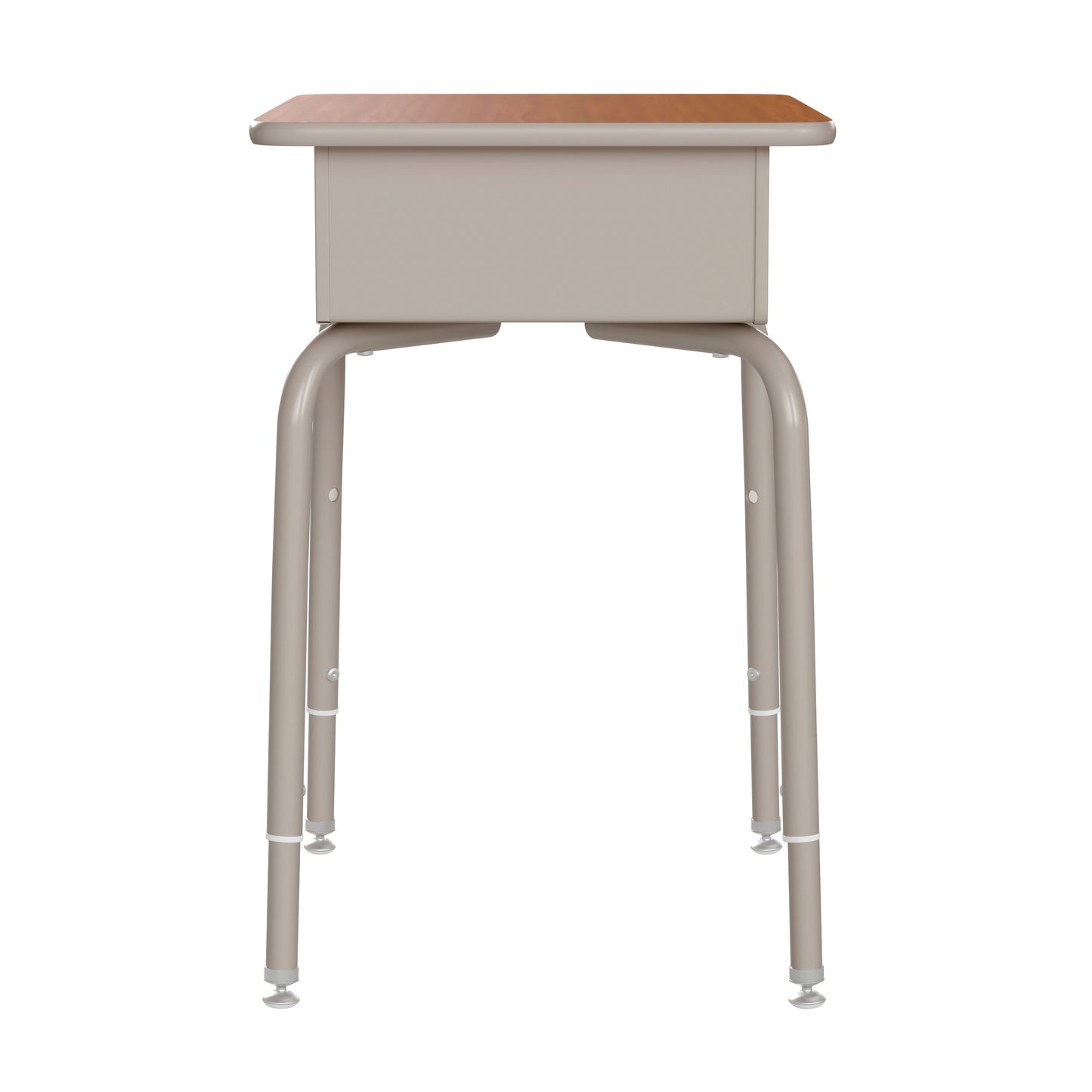 Billie Student Desk with Open Front Metal Book Box - Walnut/Silver