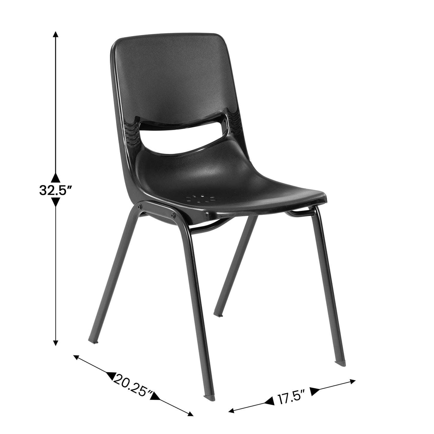 HERCULES Student Desk with Open Front Metal Book Box, Gray Granite Desktop, and Silver Frame and Black Heavy-Duty Flex Comfort Classroom Stack Chair