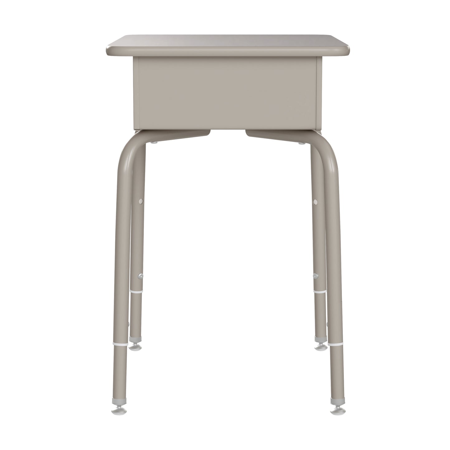 HERCULES Student Desk with Open Front Metal Book Box, Gray Granite Desktop, and Silver Frame and Navy Heavy-Duty Flex Comfort Classroom Stack Chair