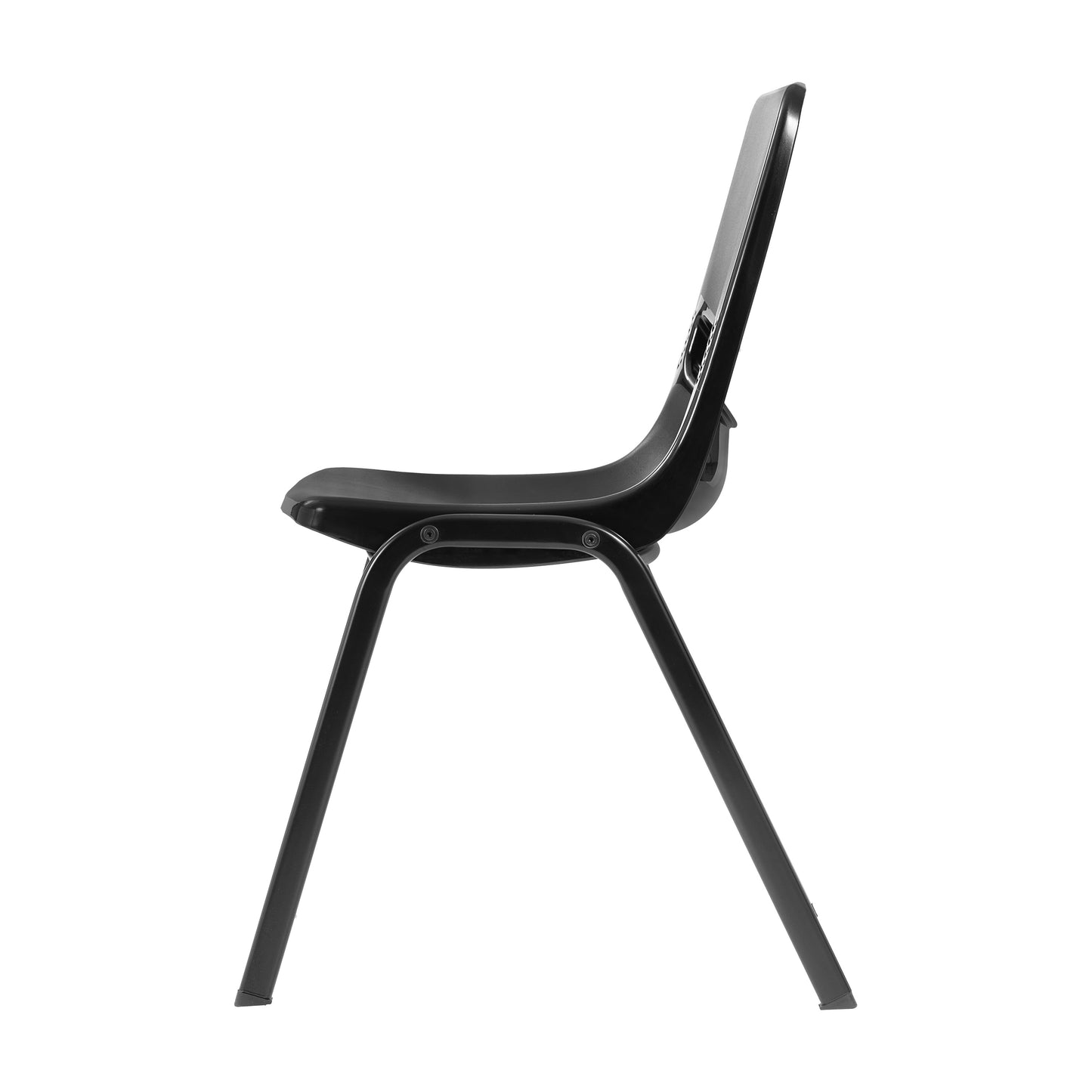 HERCULES Student Desk with Open Front Metal Book Box, Natural Desktop, and Black Frame and Black Heavy-Duty Flex Comfort Classroom Stack Chair