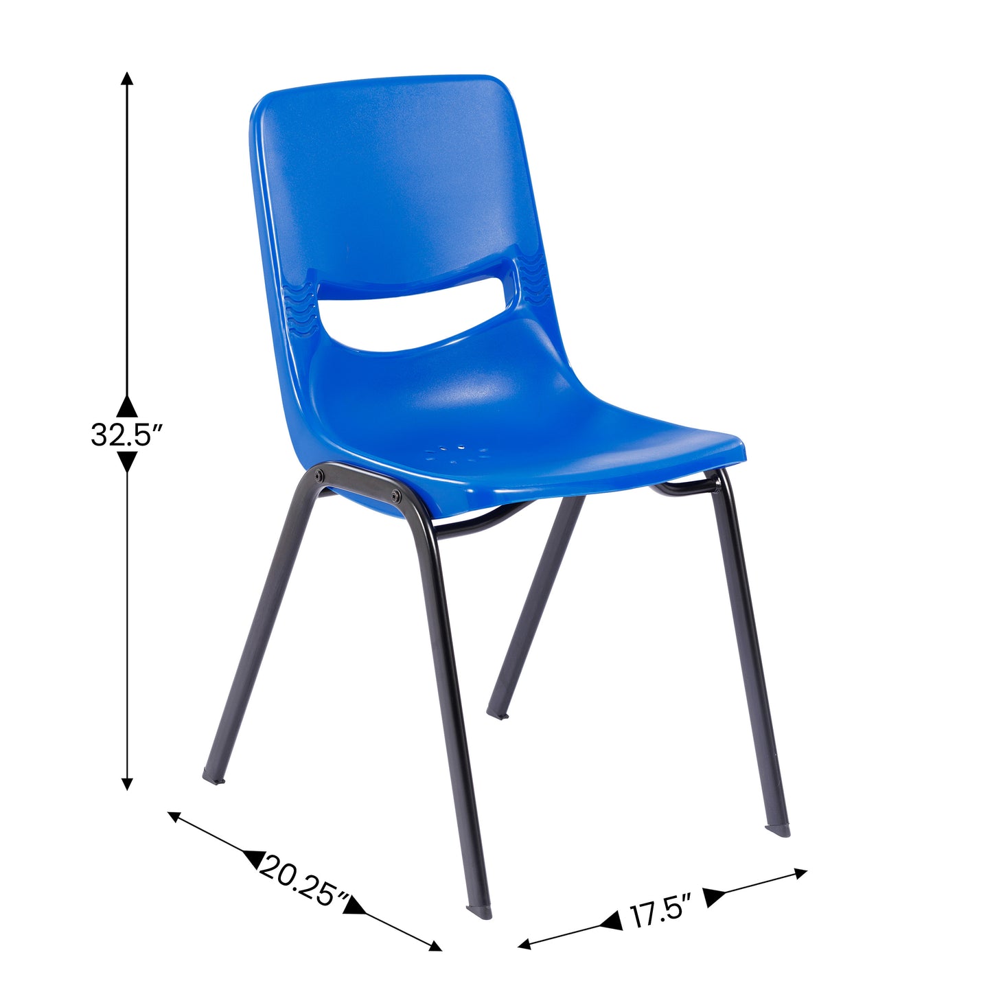 HERCULES Student Desk with Open Front Metal Book Box, Natural Desktop, and Black Frame and Navy Heavy-Duty Flex Comfort Classroom Stack Chair