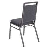 HERCULES Series Square Back Stacking Banquet Chair in Dark Gray Fabric with Silvervein Frame