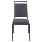 HERCULES Series Square Back Stacking Banquet Chair in Dark Gray Fabric with Silvervein Frame